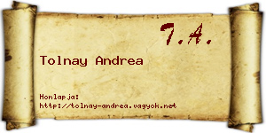 Tolnay Andrea névjegykártya